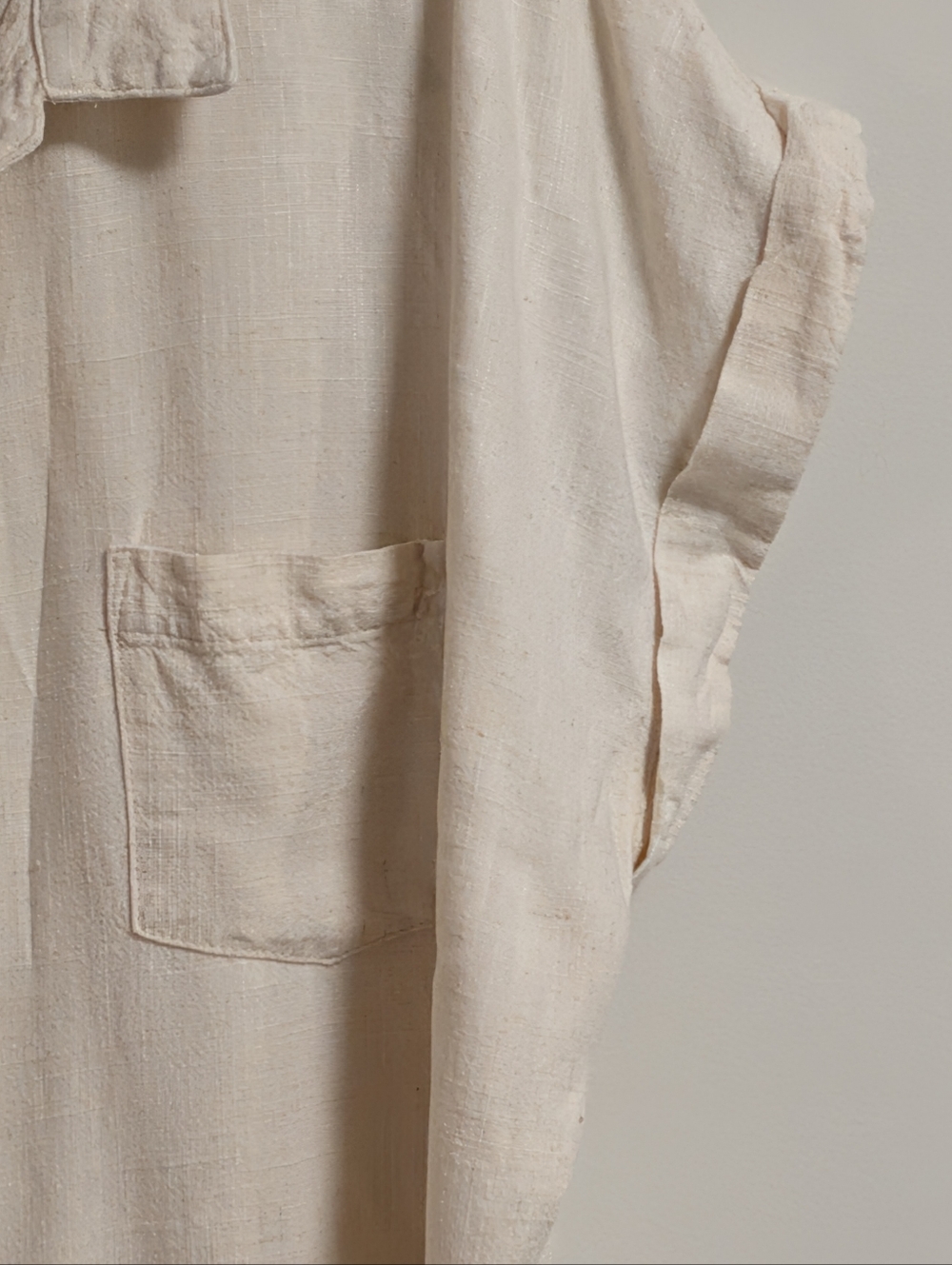Umbree.  linen Rayon Blend raw hem and Button edge shirt Top Blouse.  2XL. - Picture 5 of 8